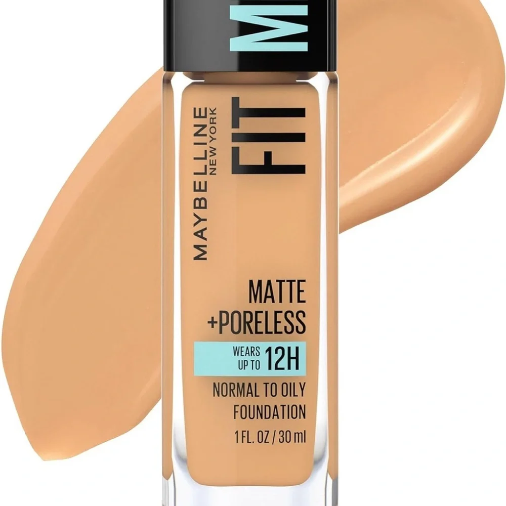 Maybelline Fit Me Matte +‎ Poreless Liquid Oil-Free Foundation Makeup,